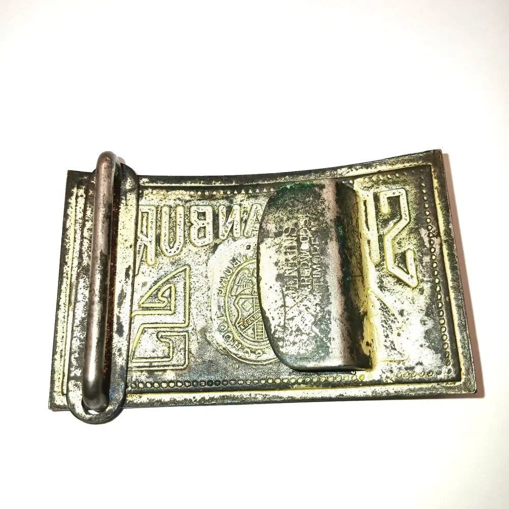 Vintage Jenkins Brand Spartanburg High School SC  Belt Buckle Silver Tone 1930s